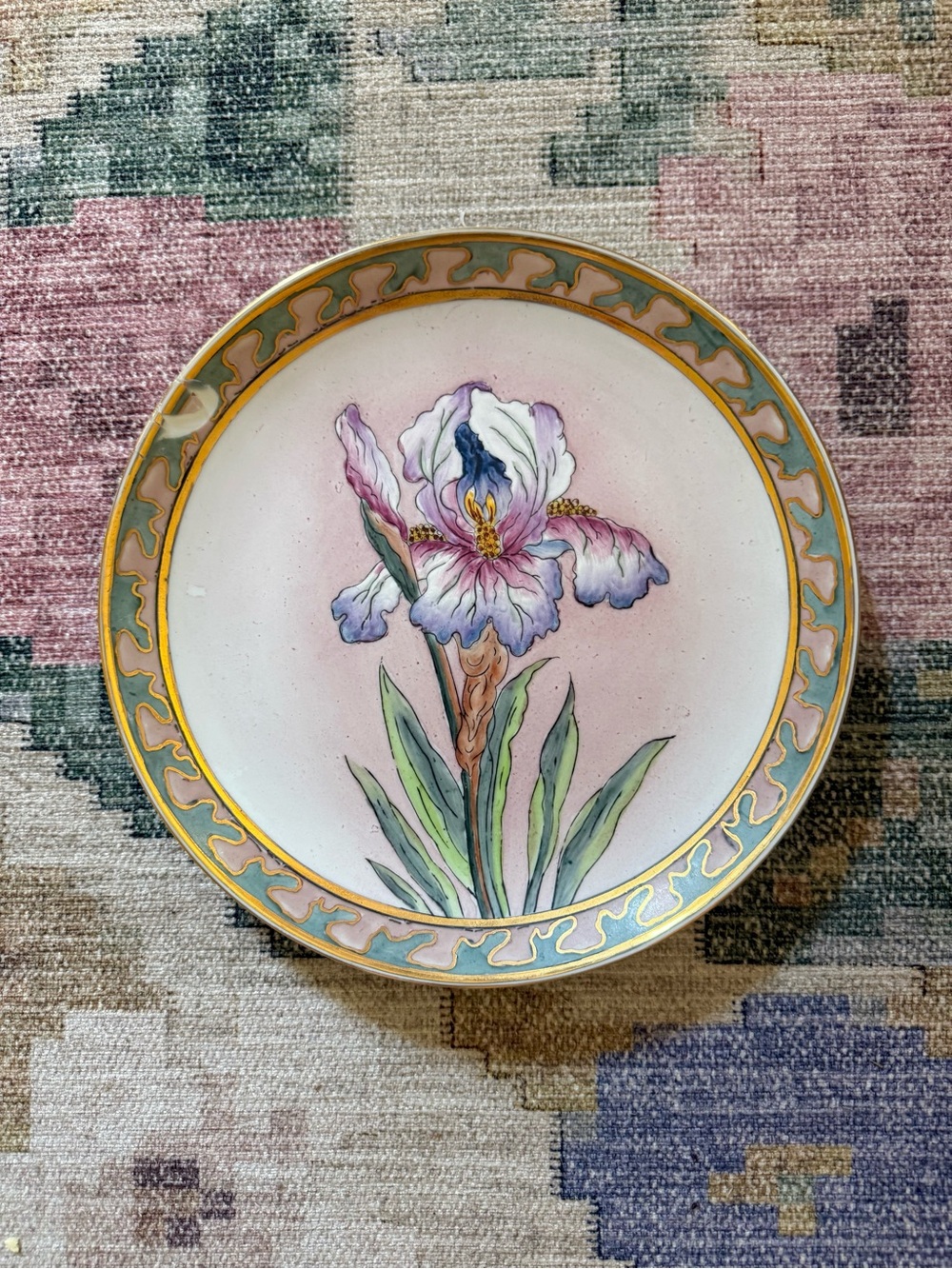 Vintage Iris Chinoiserie Plate